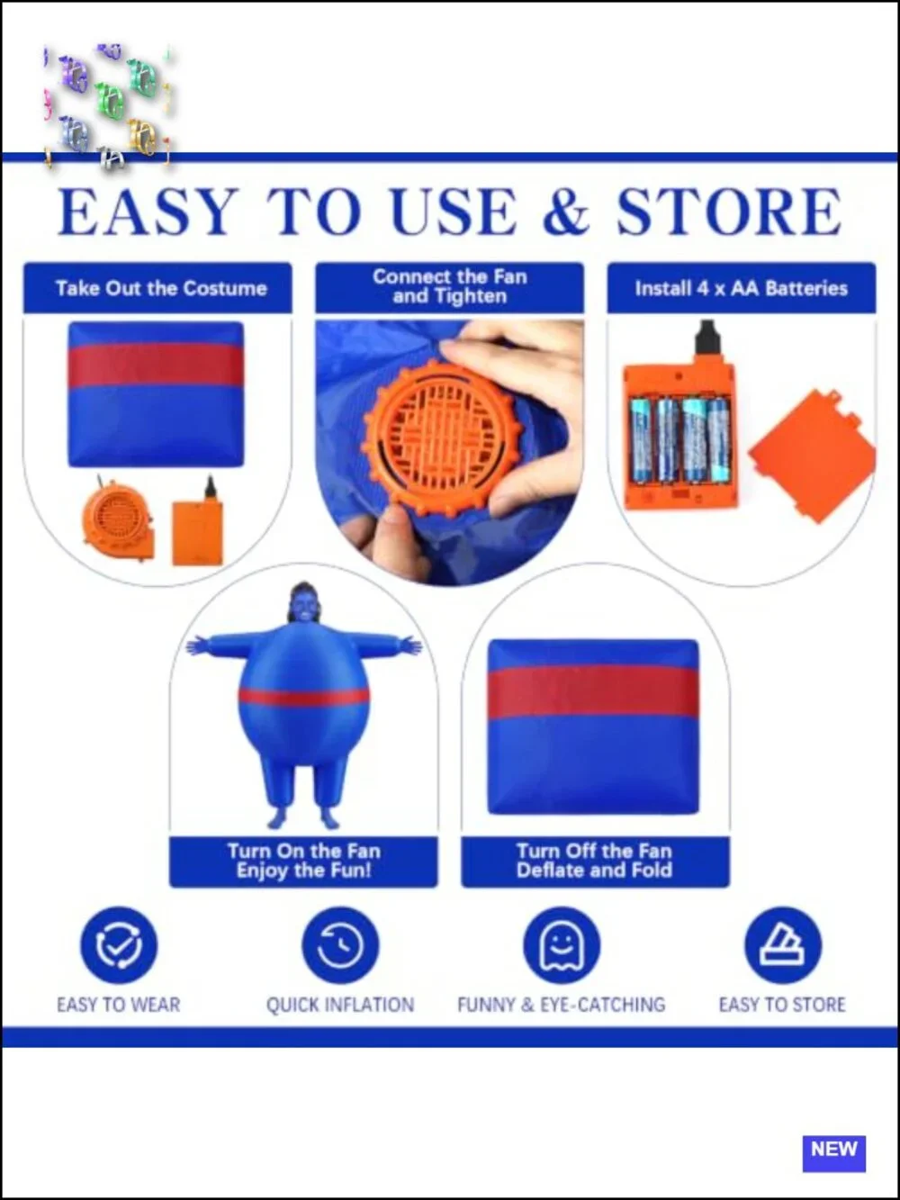 Inflatable Blueberry Costume with Fan for Adults Halloween Cosplay